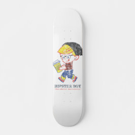 Hipster Boy bekümmert Vintage Parody-Illustration Skateboard