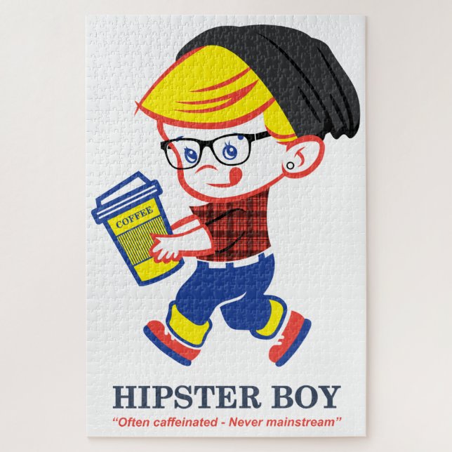 Hipster Boy - Parody-Illustration (Vertikal)