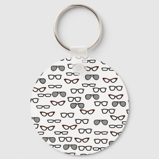 Hipster-Brille Schlüsselanhänger (Vorderseite)