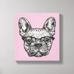 Hipster-Bulldogge Leinwanddruck