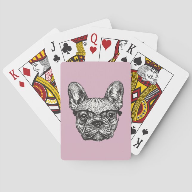 Hipster-Bulldogge Spielkarten (Rückseite)