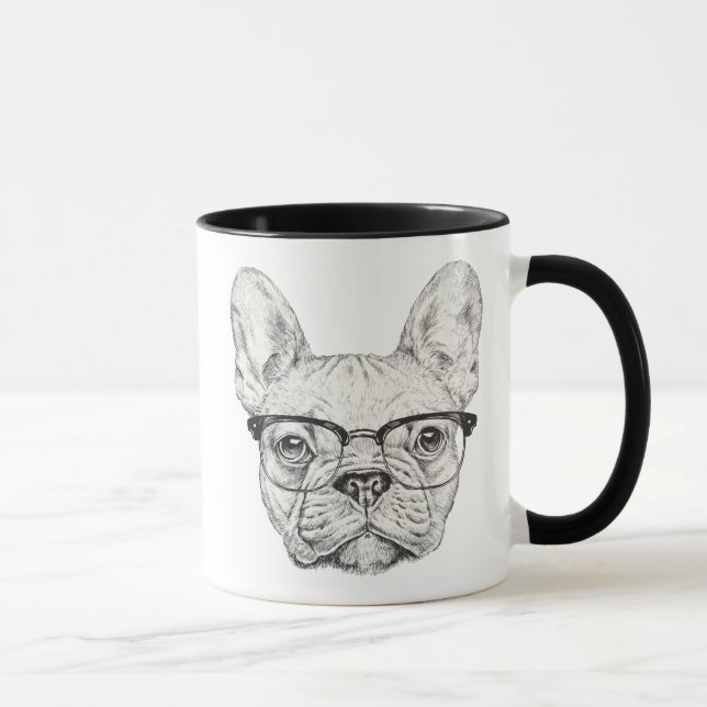Hipster-Bulldogge Tasse (Rechts)
