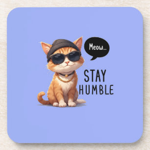 Hipster Cat Design Hard Plastic Untersetzer