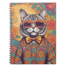Hipster Cat Spiral Foto Notebook