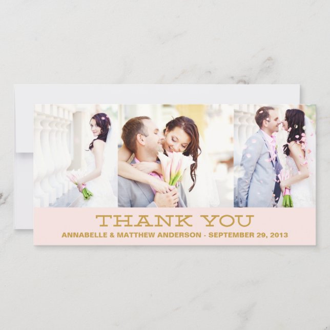 HIPSTER COLLAGE | CARTE PHOTO mariage MERCI (Devant)