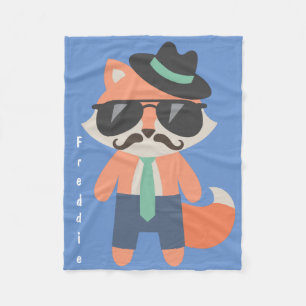 Hipster Cool Fox Baby Boy Fleecedecke