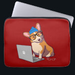 Hipster Corgi 2 (ohne Text) Laptopschutzhülle<br><div class="desc">Baroo? Hipster Corgi blogs über glutenfreies Hundefutter.</div>