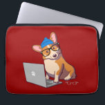 Hipster Corgi 2 (ohne Text) Laptopschutzhülle<br><div class="desc">Baroo? Hipster Corgi blogs über glutenfreies Hundefutter.</div>