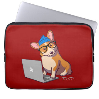 Hipster Corgi 2 (ohne Text) Laptopschutzhülle