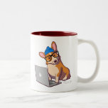 Hipster Corgi 2 (ohne Text) Zweifarbige Tasse<br><div class="desc">Baroo? Hipster Corgi blogs über glutenfreies Hundefutter.</div>