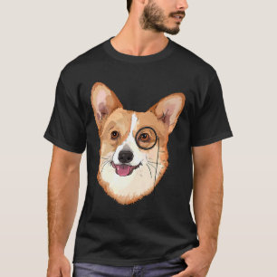 Hipster Corgi mit Monocles Corgi T-Shirt