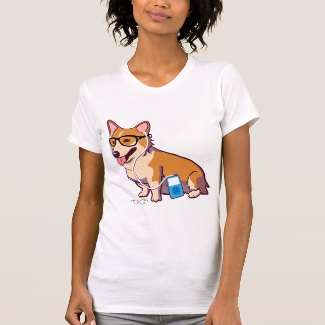 Hipster Corgi T - Shirt (ohne Text) (Vorderseite)