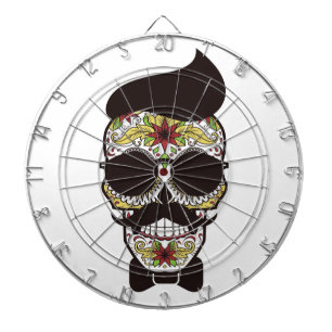 Hipster Day of the Dead Skull Dartscheibe