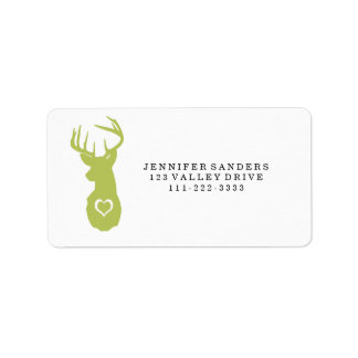 HIPSTER DEER KOPF MIT HERZEN ADRESSAUFKLEBER