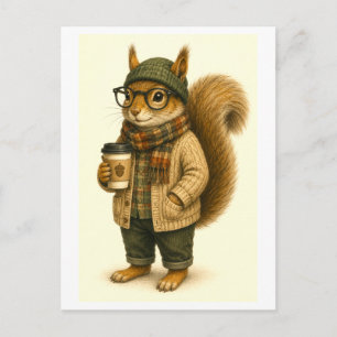 Hipster-Eichhörnchen-Postkarte Postkarte