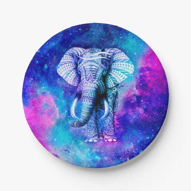 Hipster Elephant Nebula Space Pappteller (Vorderseite)