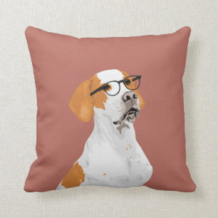 Hipster-englisches Zeiger-Hundekissen für Kissen