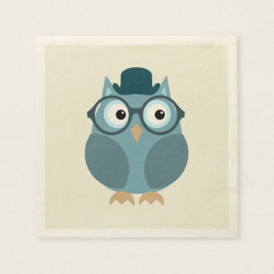 Hipster-Eule Serviette