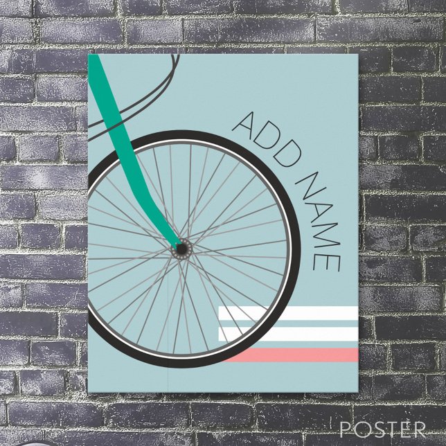 Hipster Fahrrad mit Individuelle Name 20x28 Poster (Sport Jersey Poster)