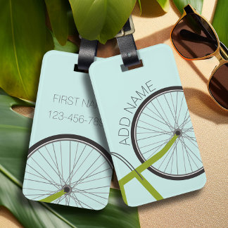Hipster Fahrrad mit Individuelle Name Gepäckanhänger