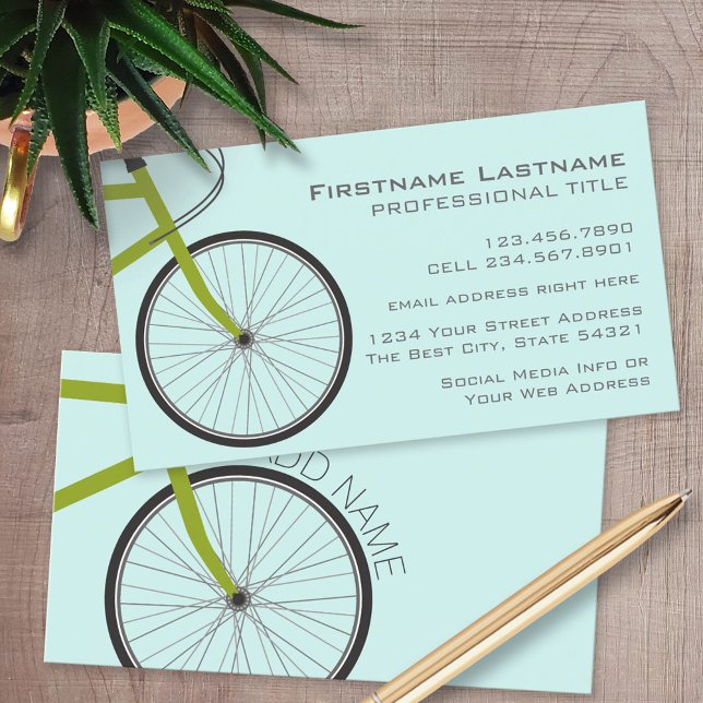 Hipster Fahrrad mit Individuelle Name Visitenkarte (Custom Business Card)