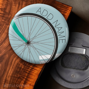 Hipster-Fahrrad mit individuellem Namen Flaschenöffner