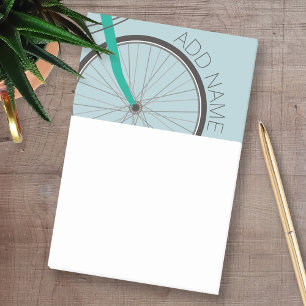 Hipster-Fahrrad mit individuellem Namen Post-it Klebezettel