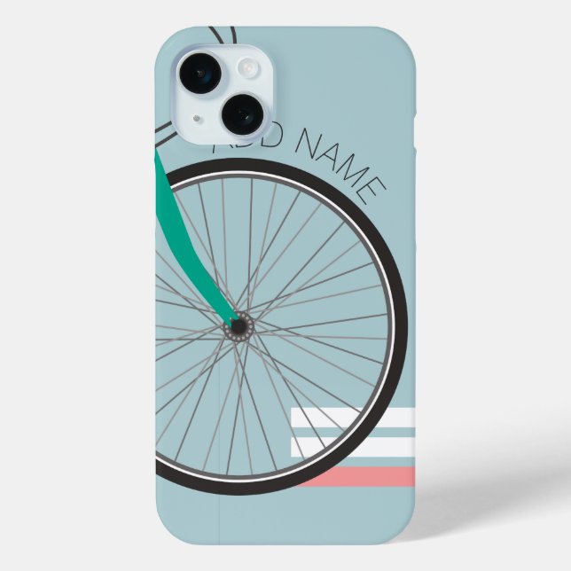 Hipster Fahrrad Pastellrad Individuelle Name iPhone 15 Mini Hülle (Rückseite)