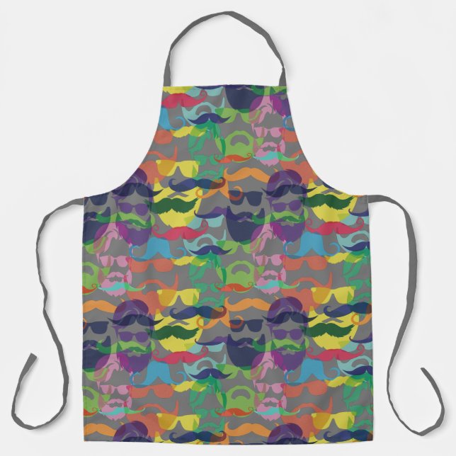Hipster-Farbbart und Mustache-Muster Schürze (Vorderseite)