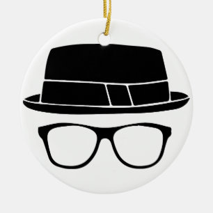 Hipster Fedora Keramik Ornament