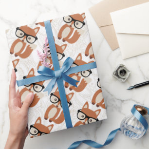 Hipster-Fox eingewickeltes Papier Geschenkpapier