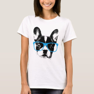 Hipster French Bulldog Nerdy Dog T-Shirt