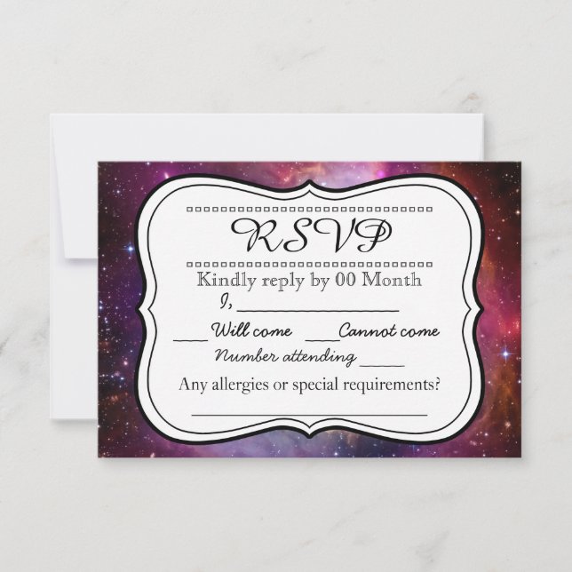 Hipster Galaxie Weltraum UAWG RSVP Karte (Vorderseite)