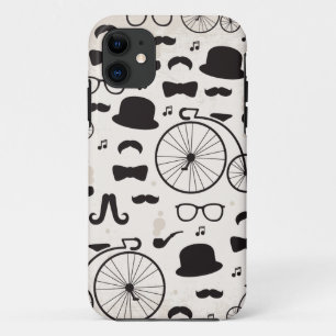 Hipster Geek-Schnurrbartjazz iPhone 11 Hülle