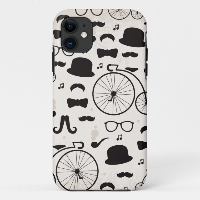 Hipster Geek-Schnurrbartjazz Case-Mate iPhone Hülle (Rückseite)