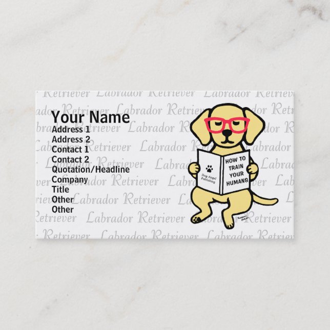 Hipster-gelber Labrador-Welpe Visitenkarte (Vorderseite)