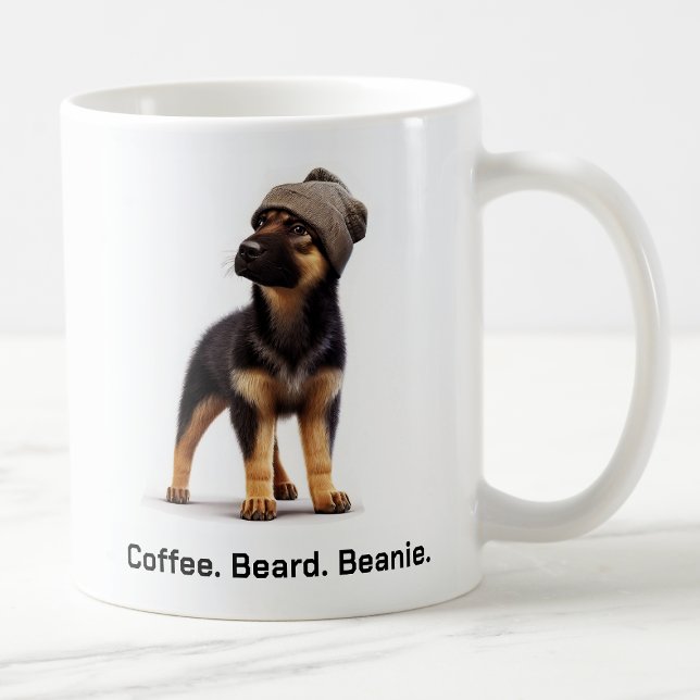 Hipster German Shepherd mit Beanie Swagger Kaffeetasse (Von Creator hochgeladen)