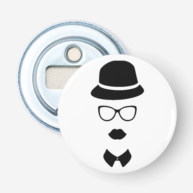 Hipster-Gesichts-Flaschen-Öffner Flaschenöffner (Vorderseite)