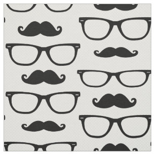 Hipster-Gläser und Schnurrbart-Gewebe Stoff