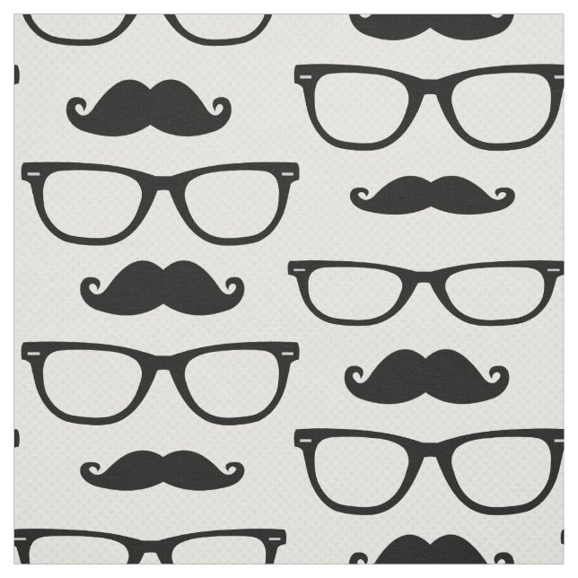 Hipster-Gläser und Schnurrbart-Gewebe Stoff (Muster)