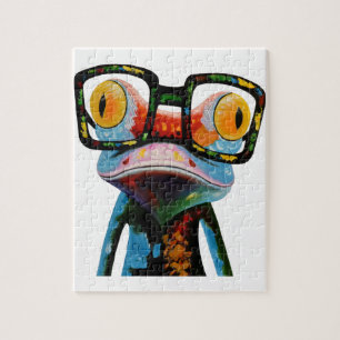 Hipster Glasses Frog