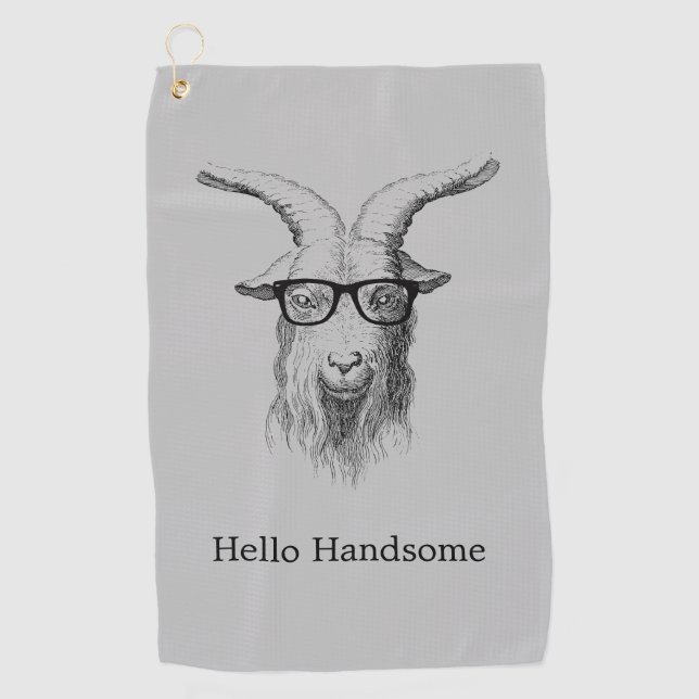 Hipster Goat Golfhandtuch (Vorderseite)