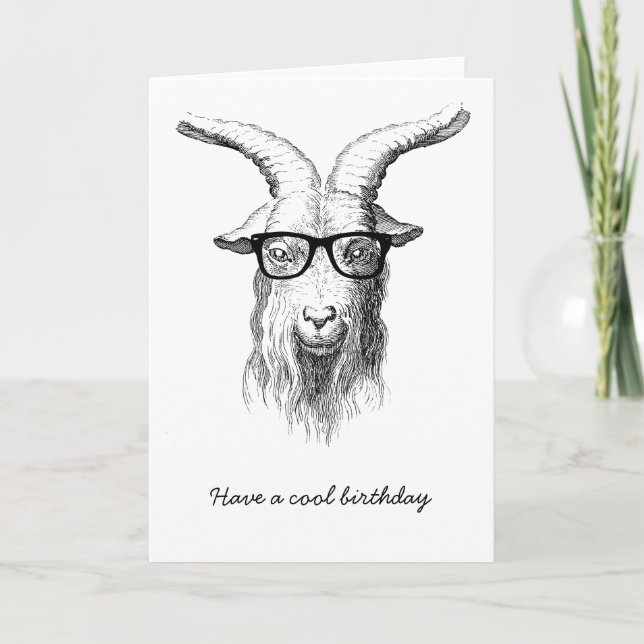 Hipster Goat Karte (Vorderseite)