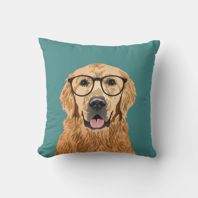Hipster-goldener Retriever Kissen (Vorderseite)