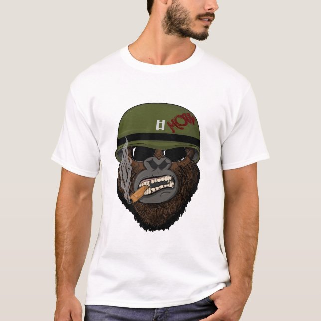 Hipster Gorilla mit Brille & Funny Monkey T-Shirt (Vorderseite)