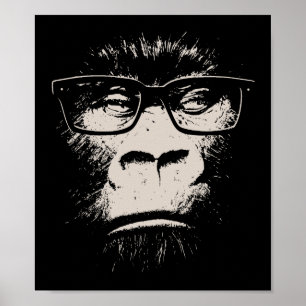 Hipster Gorilla mit Brille Poster