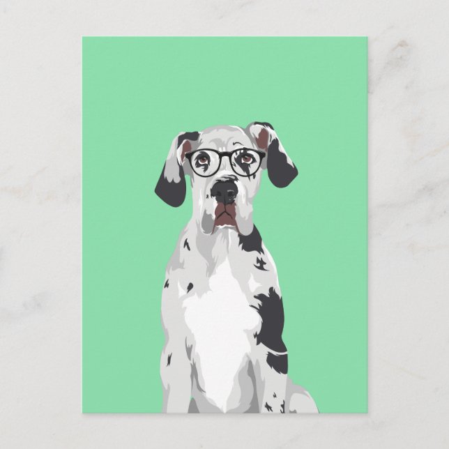 Hipster Great Dane for Dovers Lovers Postkarte (Vorderseite)