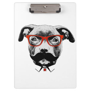 Hipster-Gruben-Stier-Terrier Klemmbrett