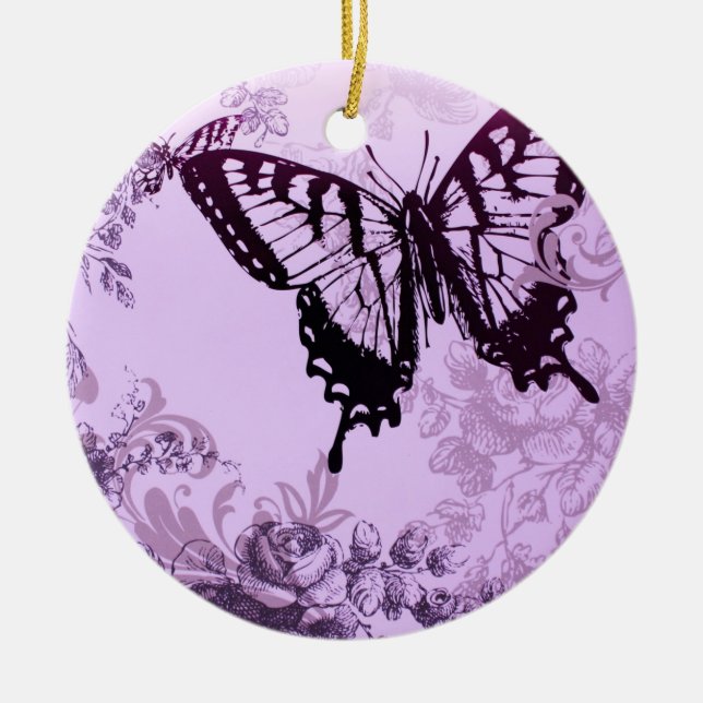 Hipster gurt boho chic Schmetterling Keramikornament (Vorne)