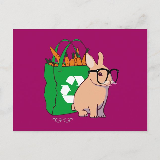 Hipster-Häschen-Postkarte (ohne Text) Postkarte (Vorderseite)